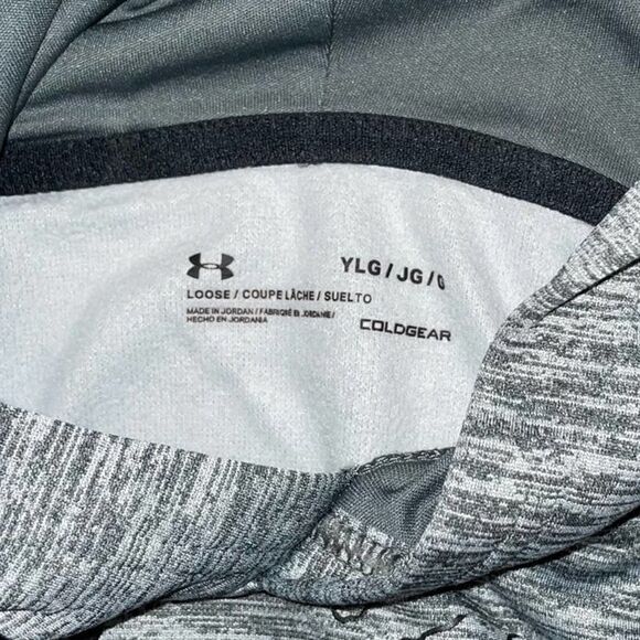 Under Armour Boys Sweatshirt Hoodie Gray Large - Picture 3 of 3